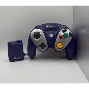 Pelican G3 Wireless GameCube Controller Purple Gray + Receiver PL-7055  Tested